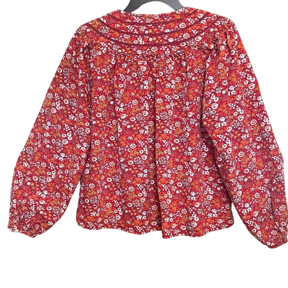 Universal Thread Red Ruched Tie Front Blouse - Picture 2 of 6